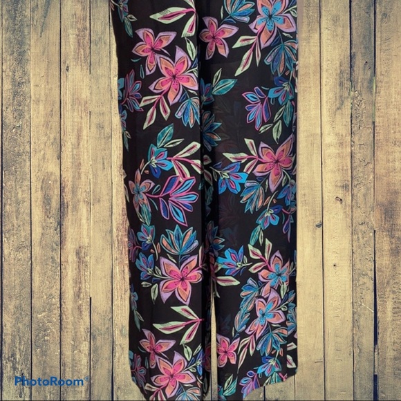 Guess Elena Black floral tropical one piece jumpsuit romper XS extra small 0 2 - Picture 6 of 13